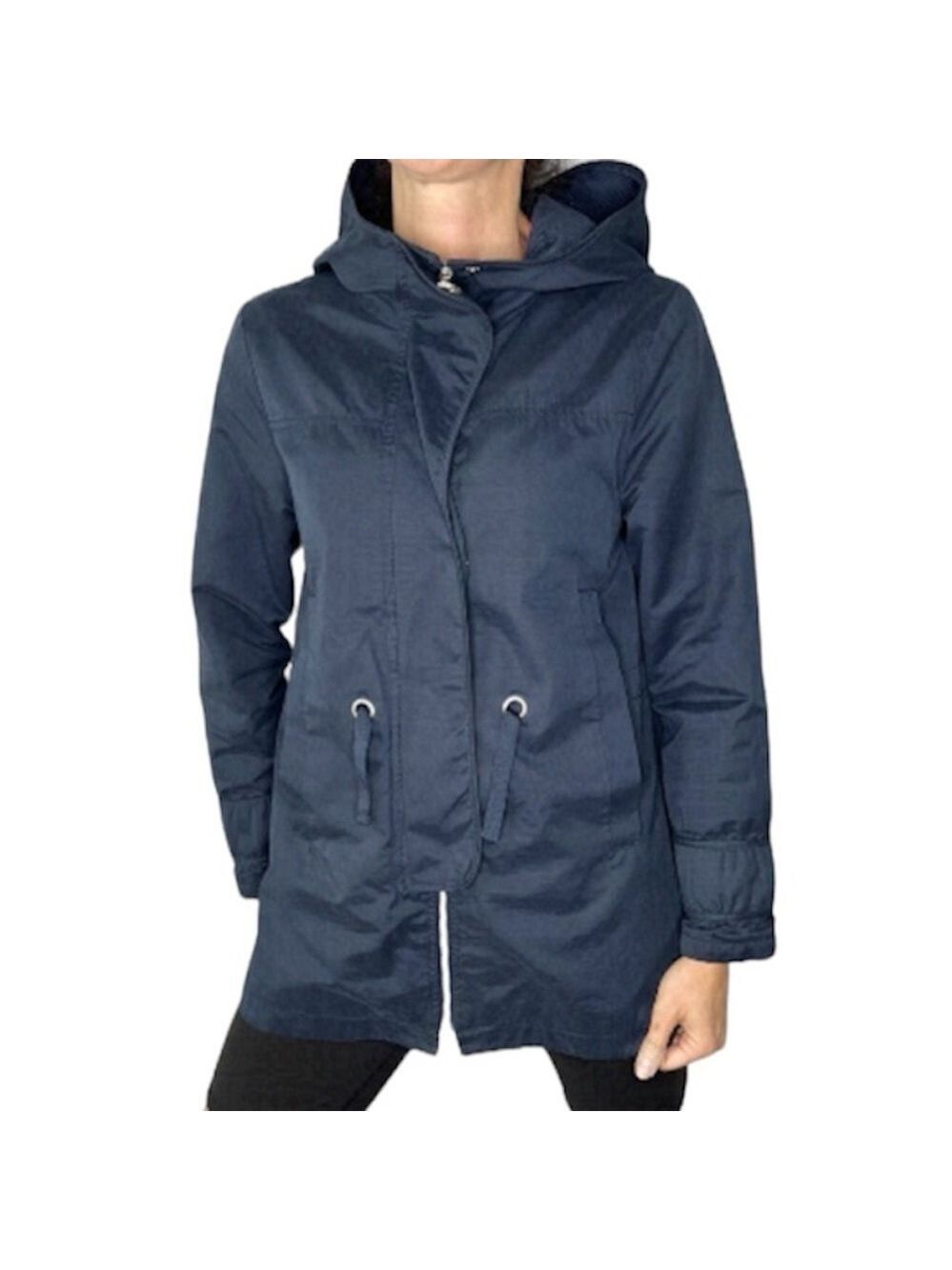Zara Navy Blue lightweight hooded Spring Fall Jacket kids 13/14 women's XS/S